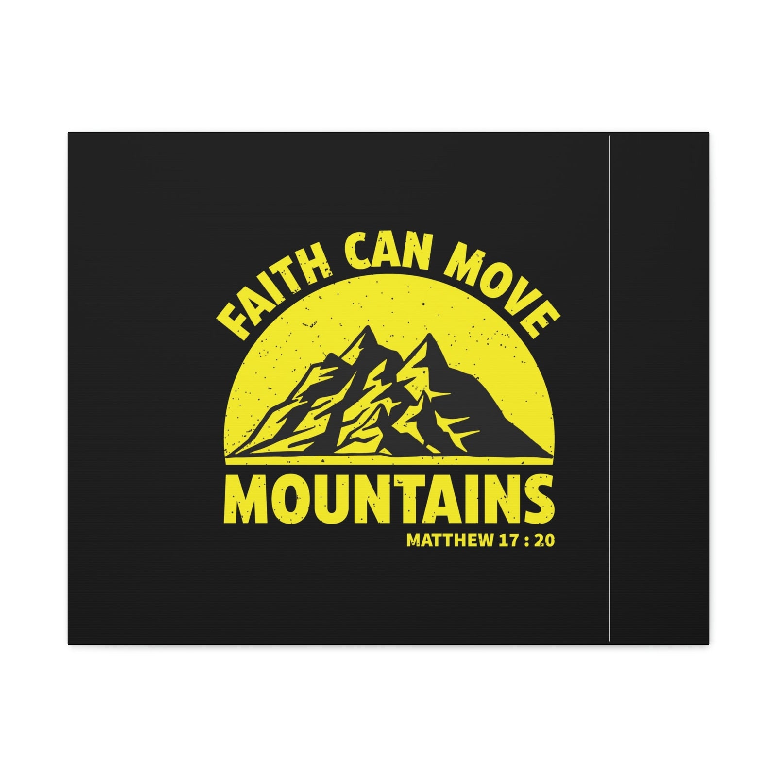 Scripture Walls Faith Can Move Mountains Matthew 21:21 Yellow Christian Wall Art Bible Verse Print Ready to Hang Unframed-Express Your Love Gifts