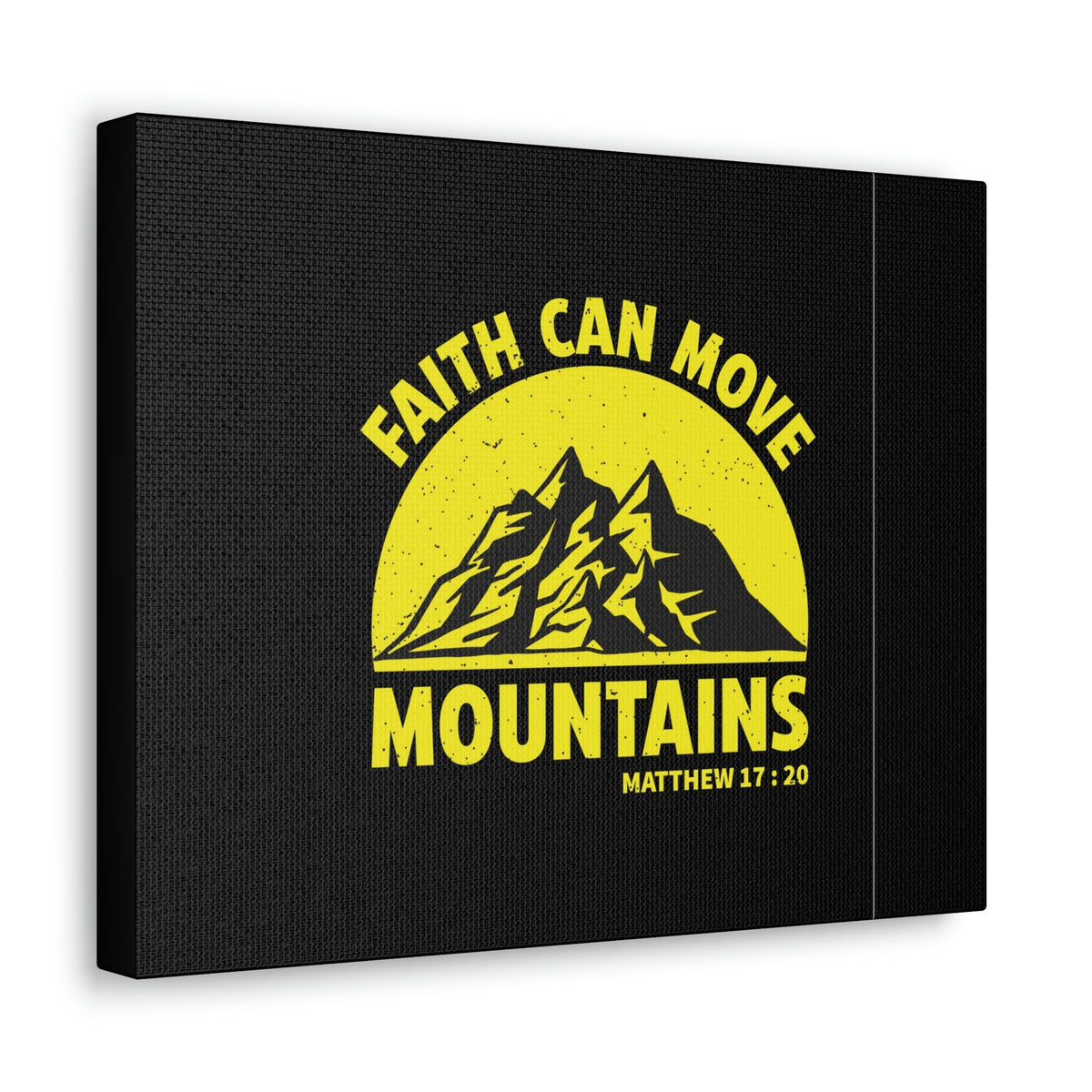 Scripture Walls Faith Can Move Mountains Matthew 21:21 Yellow Christian Wall Art Bible Verse Print Ready to Hang Unframed-Express Your Love Gifts