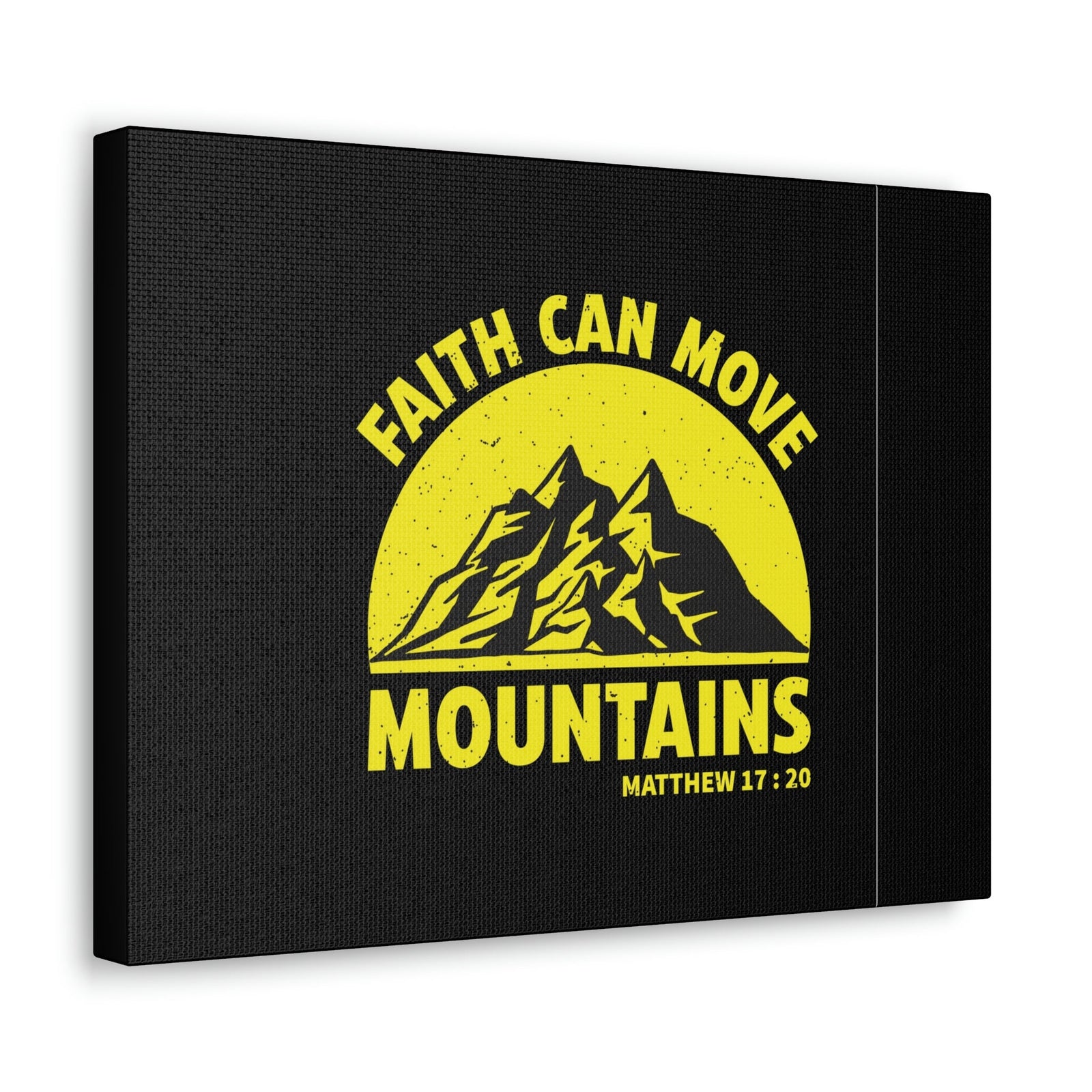Scripture Walls Faith Can Move Mountains Matthew 21:21 Yellow Christian Wall Art Bible Verse Print Ready to Hang Unframed-Express Your Love Gifts