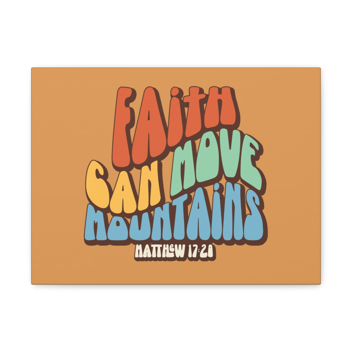 Scripture Walls Faith Can Move Mountains Orange Matthew 17:20 Bible Verse Canvas Christian Wall Art Ready to Hang Unframed-Express Your Love Gifts