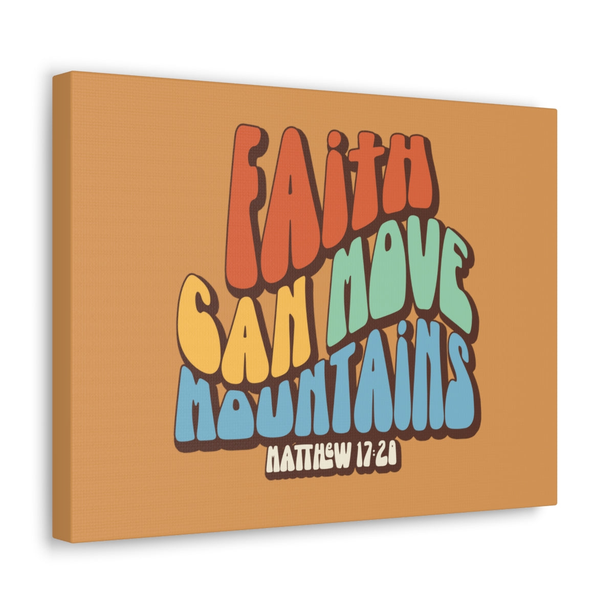 Scripture Walls Faith Can Move Mountains Orange Matthew 17:20 Bible Verse Canvas Christian Wall Art Ready to Hang Unframed-Express Your Love Gifts