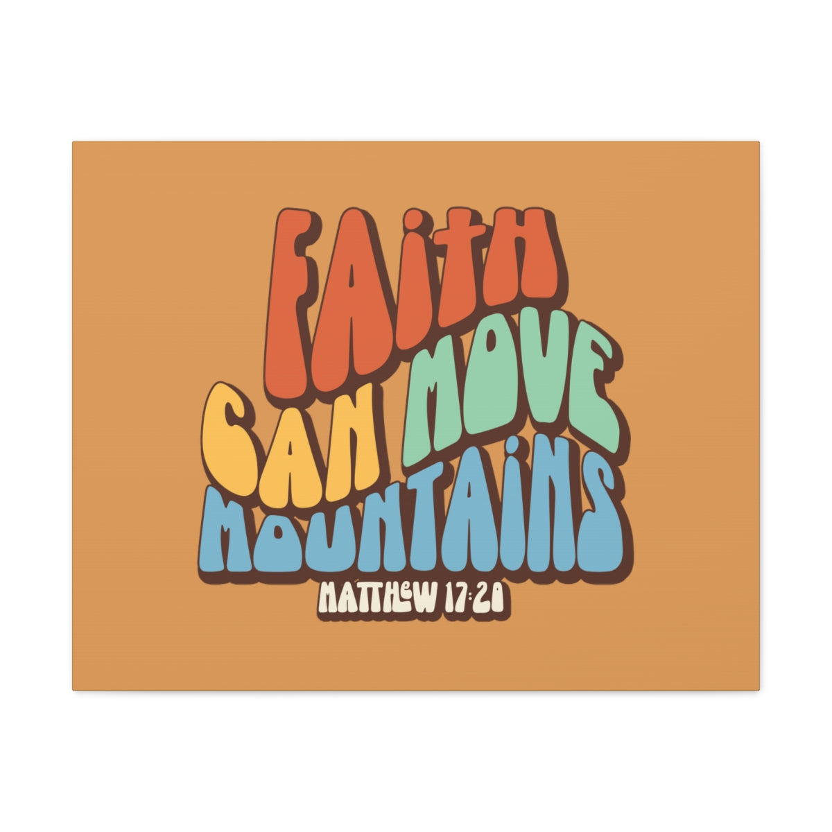 Scripture Walls Faith Can Move Mountains Orange Matthew 17:20 Bible Verse Canvas Christian Wall Art Ready to Hang Unframed-Express Your Love Gifts