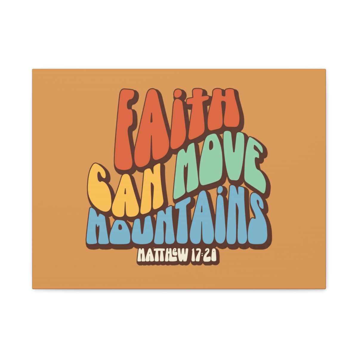 Scripture Walls Faith Can Move Mountains Orange Matthew 17:20 Bible Verse Canvas Christian Wall Art Ready to Hang Unframed-Express Your Love Gifts