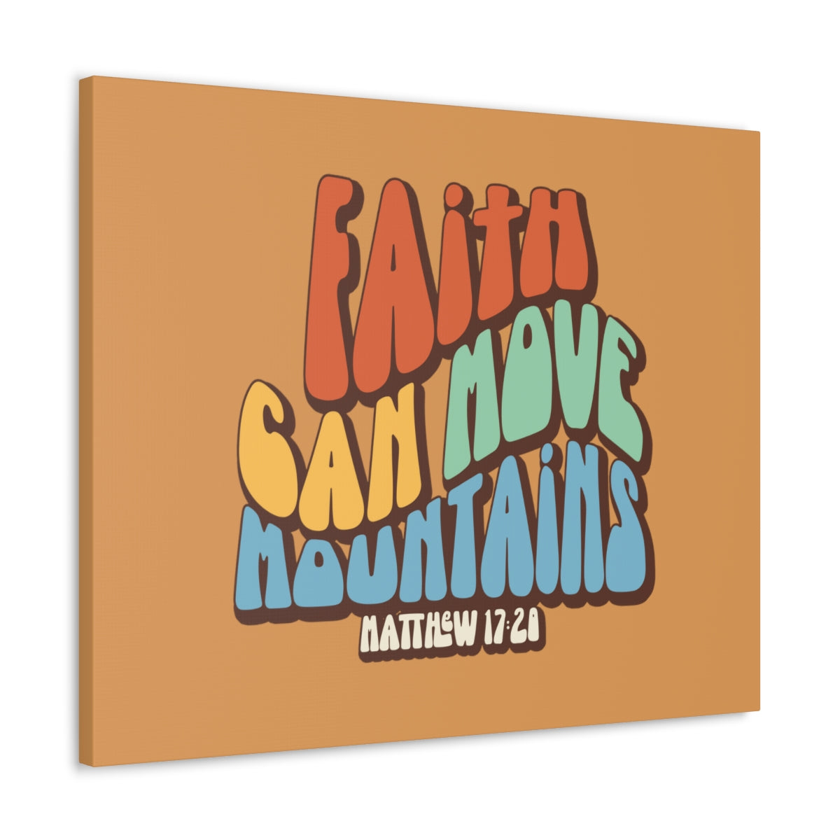 Scripture Walls Faith Can Move Mountains Orange Matthew 17:20 Bible Verse Canvas Christian Wall Art Ready to Hang Unframed-Express Your Love Gifts