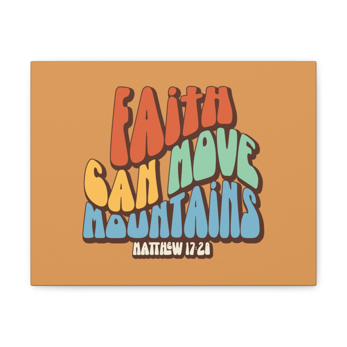 Scripture Walls Faith Can Move Mountains Orange Matthew 17:20 Bible Verse Canvas Christian Wall Art Ready to Hang Unframed-Express Your Love Gifts