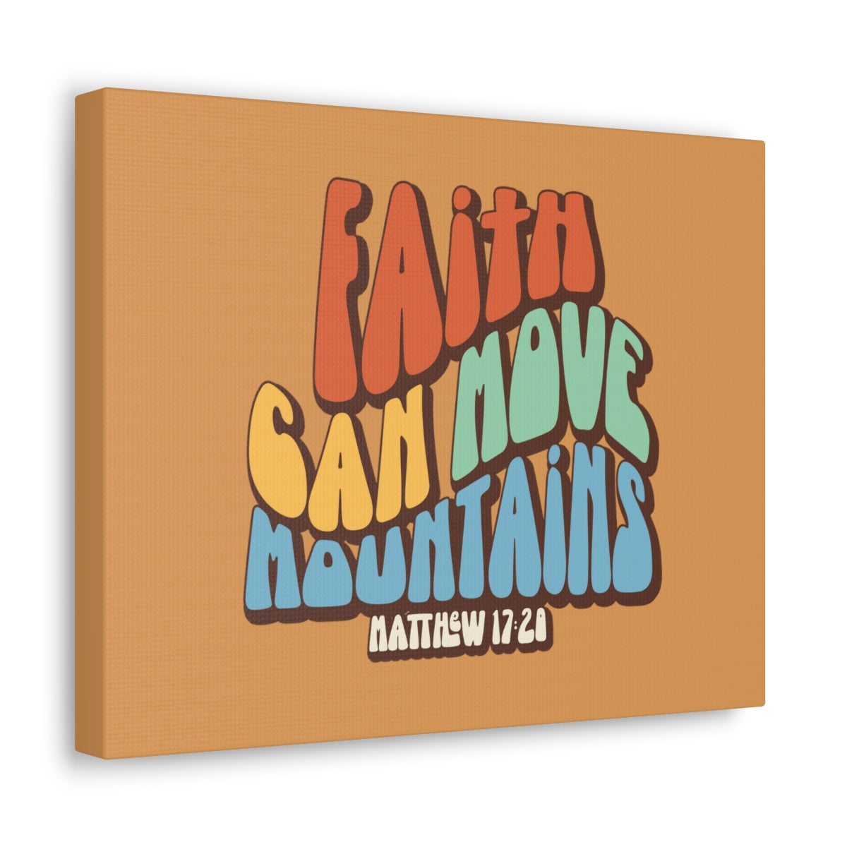 Scripture Walls Faith Can Move Mountains Orange Matthew 17:20 Bible Verse Canvas Christian Wall Art Ready to Hang Unframed-Express Your Love Gifts