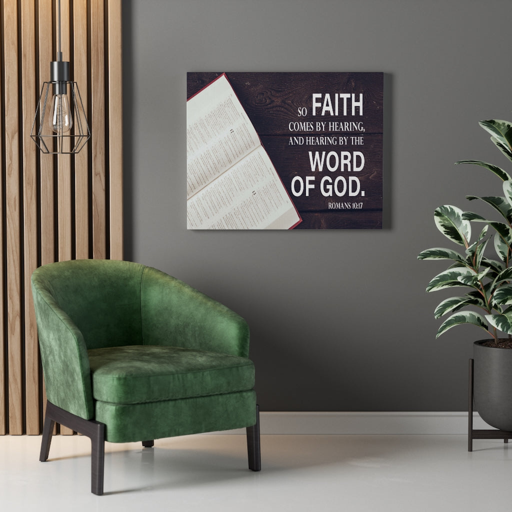Scripture Walls Faith Comes From Romans 10:17 Hearing Wall Art Christian Home Decor Unframed-Express Your Love Gifts
