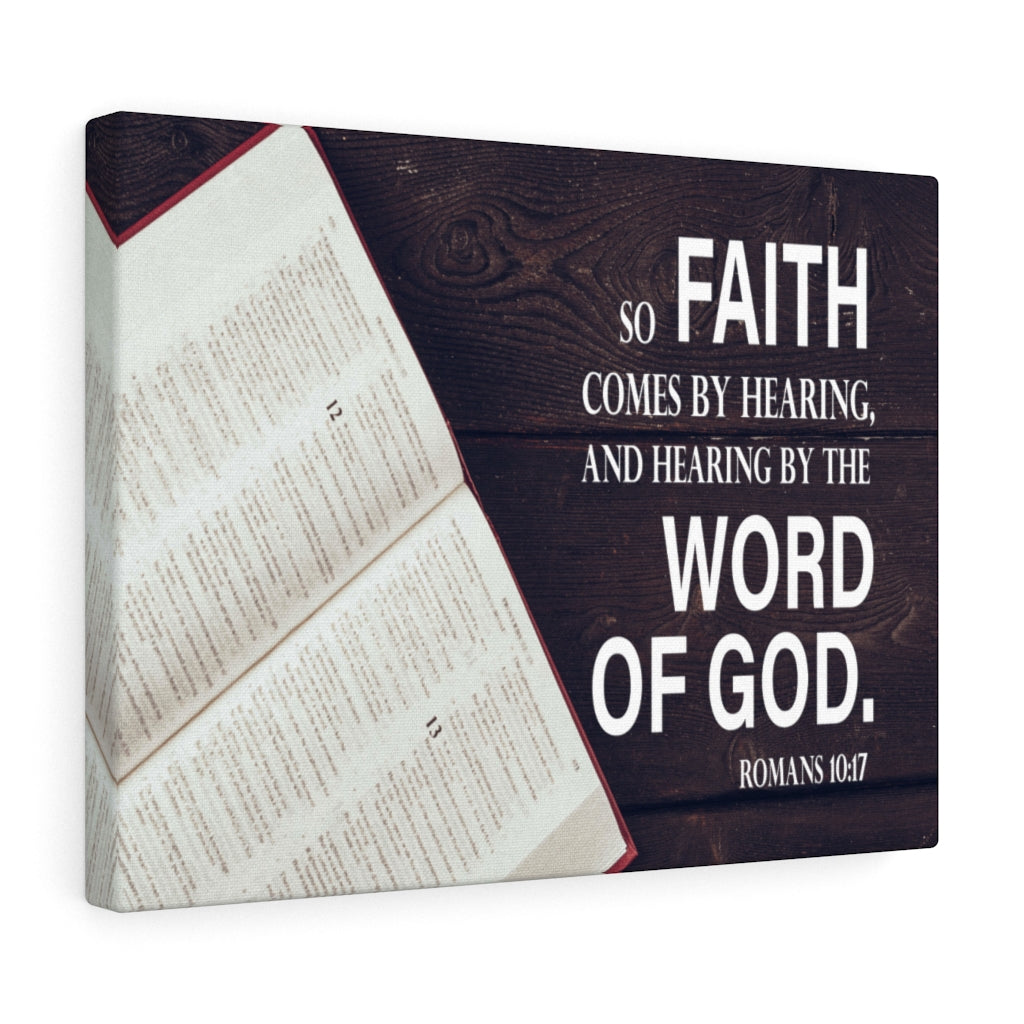 Scripture Walls Faith Comes From Romans 10:17 Hearing Wall Art Christian Home Decor Unframed-Express Your Love Gifts