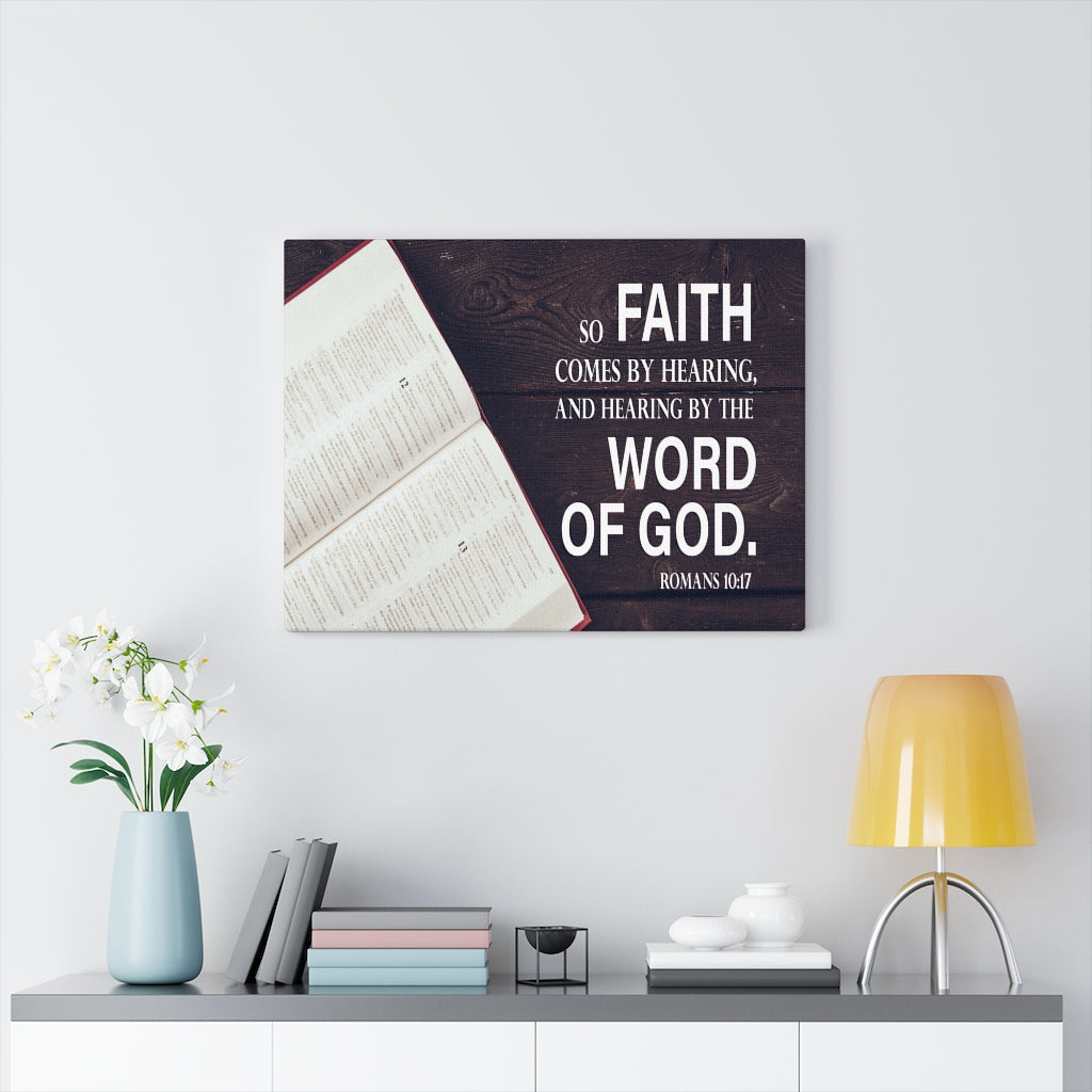 Scripture Walls Faith Comes From Romans 10:17 Hearing Wall Art Christian Home Decor Unframed-Express Your Love Gifts