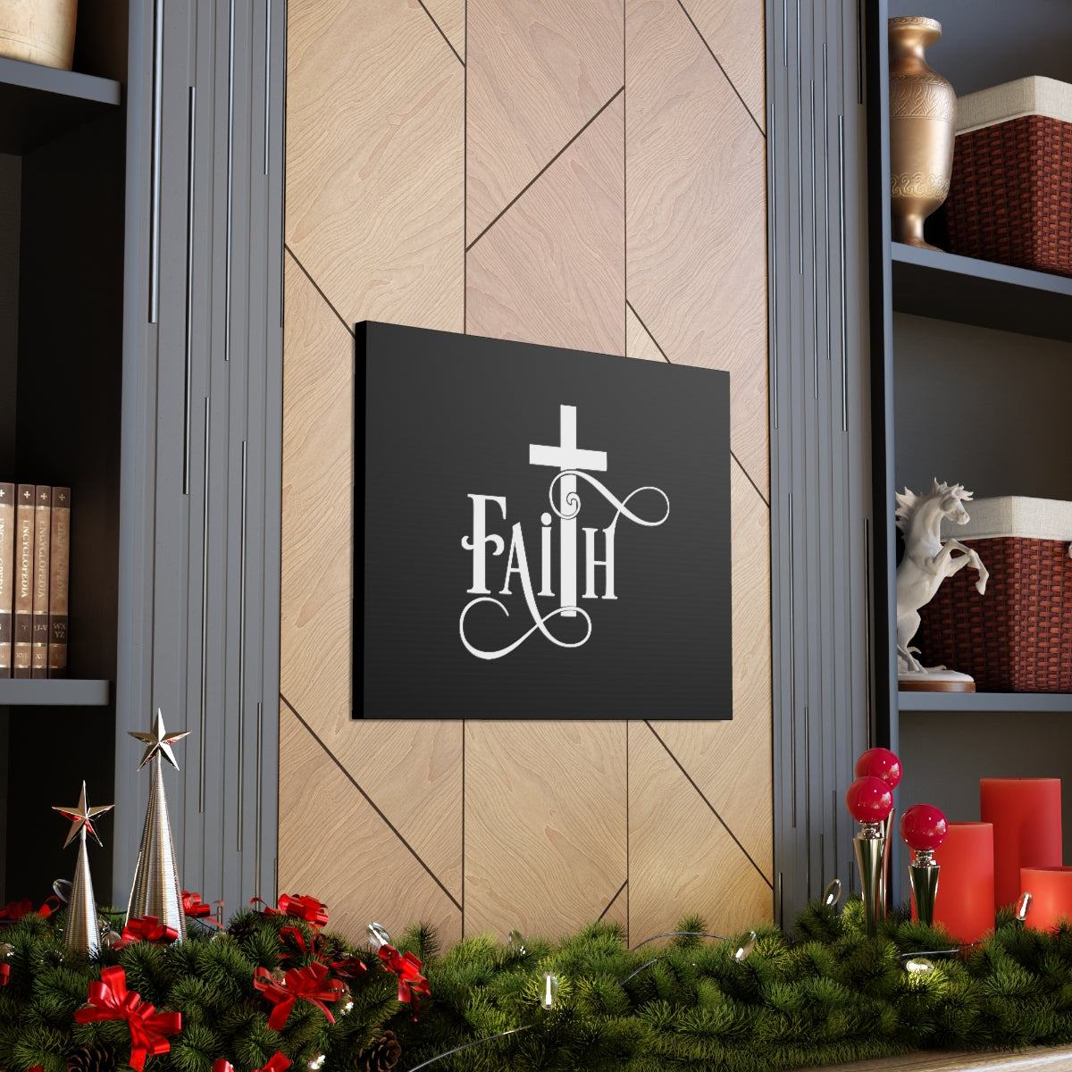 Scripture Walls Faith Cross 2 Corinthians 5:7 Christian Wall Art Bible Verse Print Ready to Hang Unframed-Express Your Love Gifts