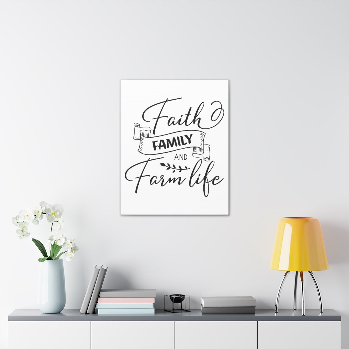 Scripture Walls Faith Family And Deuteronomy 28:8 Christian Wall Art Print Ready to Hang Unframed-Express Your Love Gifts
