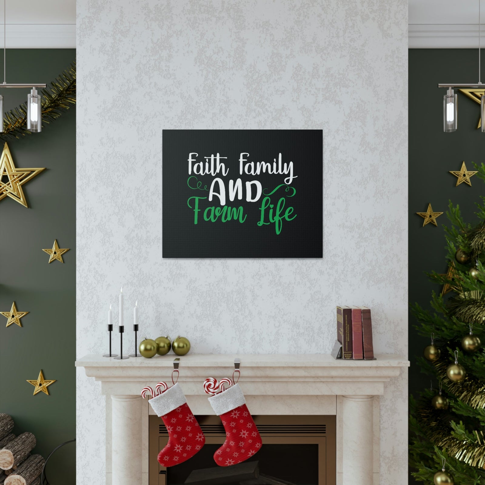 Scripture Walls Faith Family And Farm Life Exodus 20:12 Green Christian Wall Art Bible Verse Print Ready to Hang Unframed-Express Your Love Gifts
