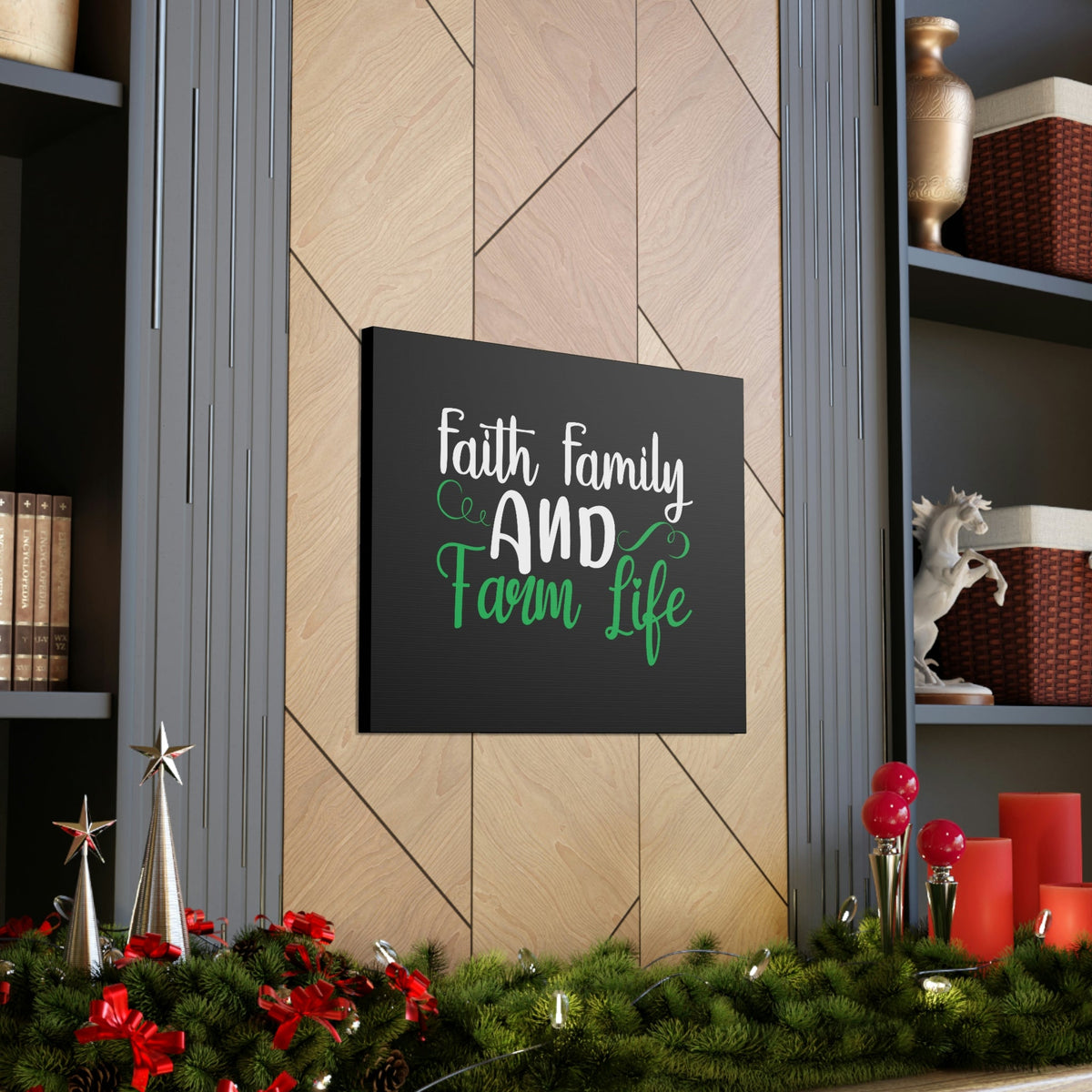 Scripture Walls Faith Family And Farm Life Exodus 20:12 Green Christian Wall Art Bible Verse Print Ready to Hang Unframed-Express Your Love Gifts