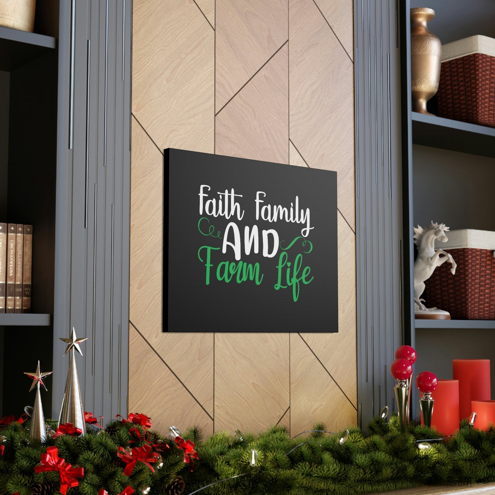 Scripture Walls Faith Family And Farm Life Exodus 20:12 Green Christian Wall Art Bible Verse Print Ready to Hang Unframed-Express Your Love Gifts