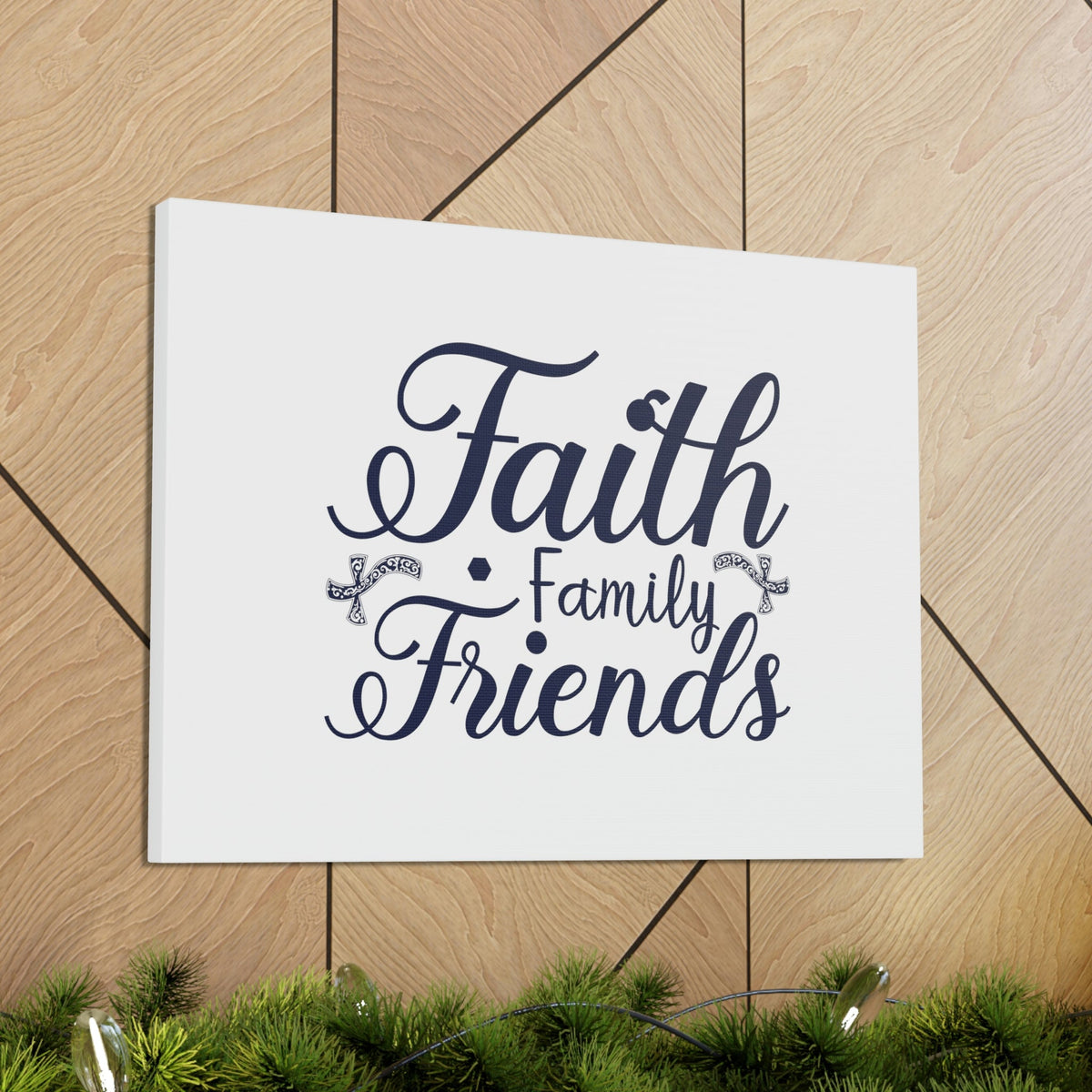 Scripture Walls Faith, Family And Friends Proverbs 27:17 Blue Christian Wall Art Bible Verse Print Ready to Hang Unframed-Express Your Love Gifts
