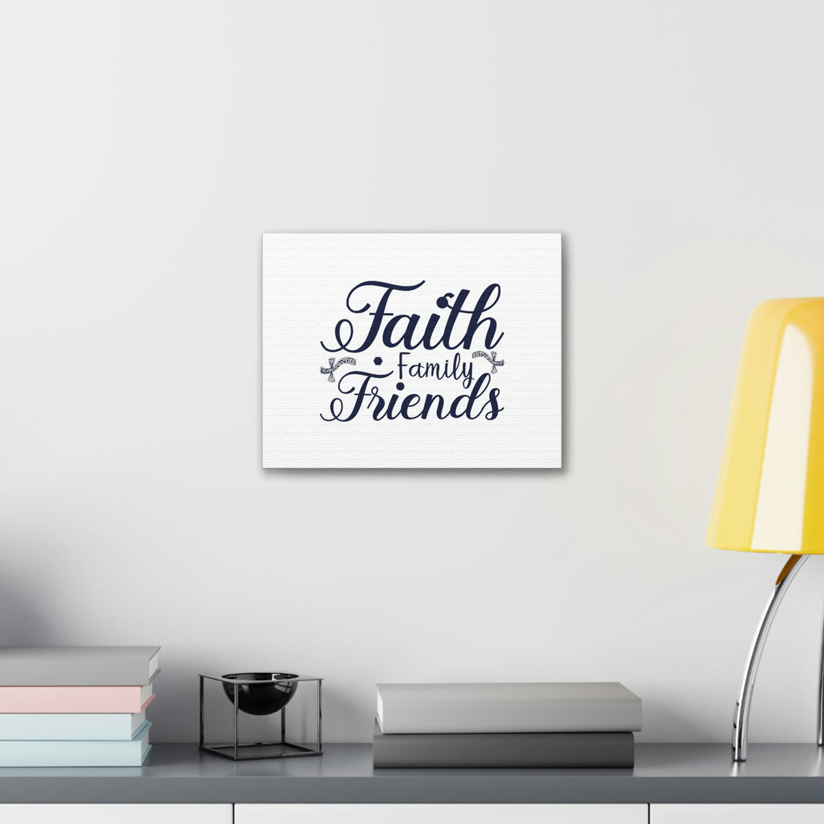 Scripture Walls Faith, Family And Friends Proverbs 27:17 Blue Christian Wall Art Bible Verse Print Ready to Hang Unframed-Express Your Love Gifts
