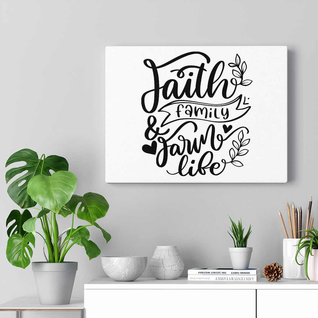 Scripture Walls Faith Family Farm Life Bible Verse Canvas Christian Wall Art Ready to Hang Unframed-Express Your Love Gifts