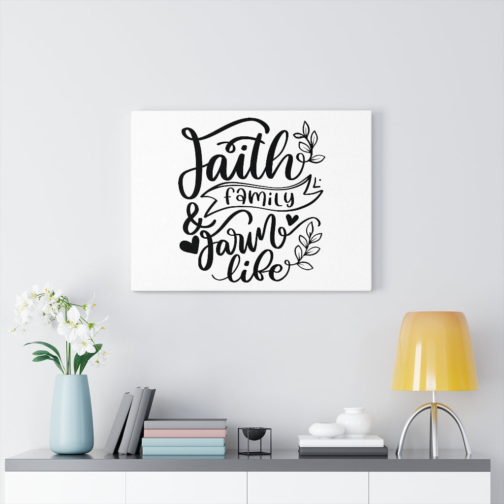 Scripture Walls Faith Family Farm Life Bible Verse Canvas Christian Wall Art Ready to Hang Unframed-Express Your Love Gifts