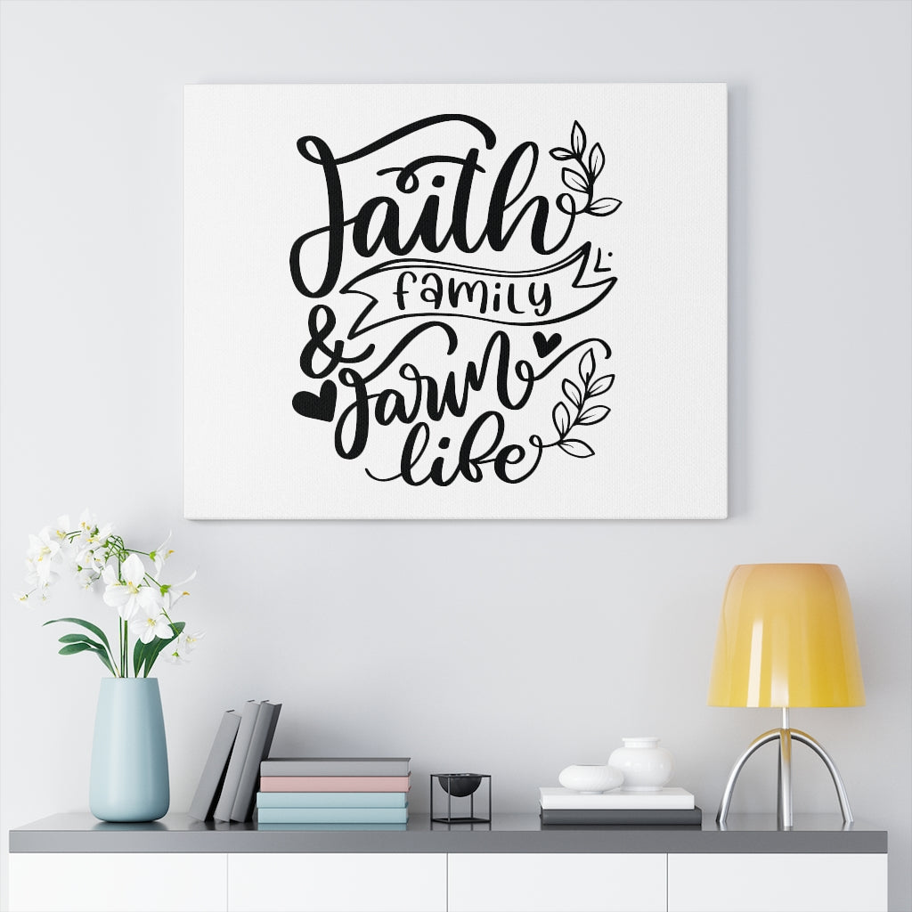 Scripture Walls Faith Family Farm Life Bible Verse Canvas Christian Wall Art Ready to Hang Unframed-Express Your Love Gifts