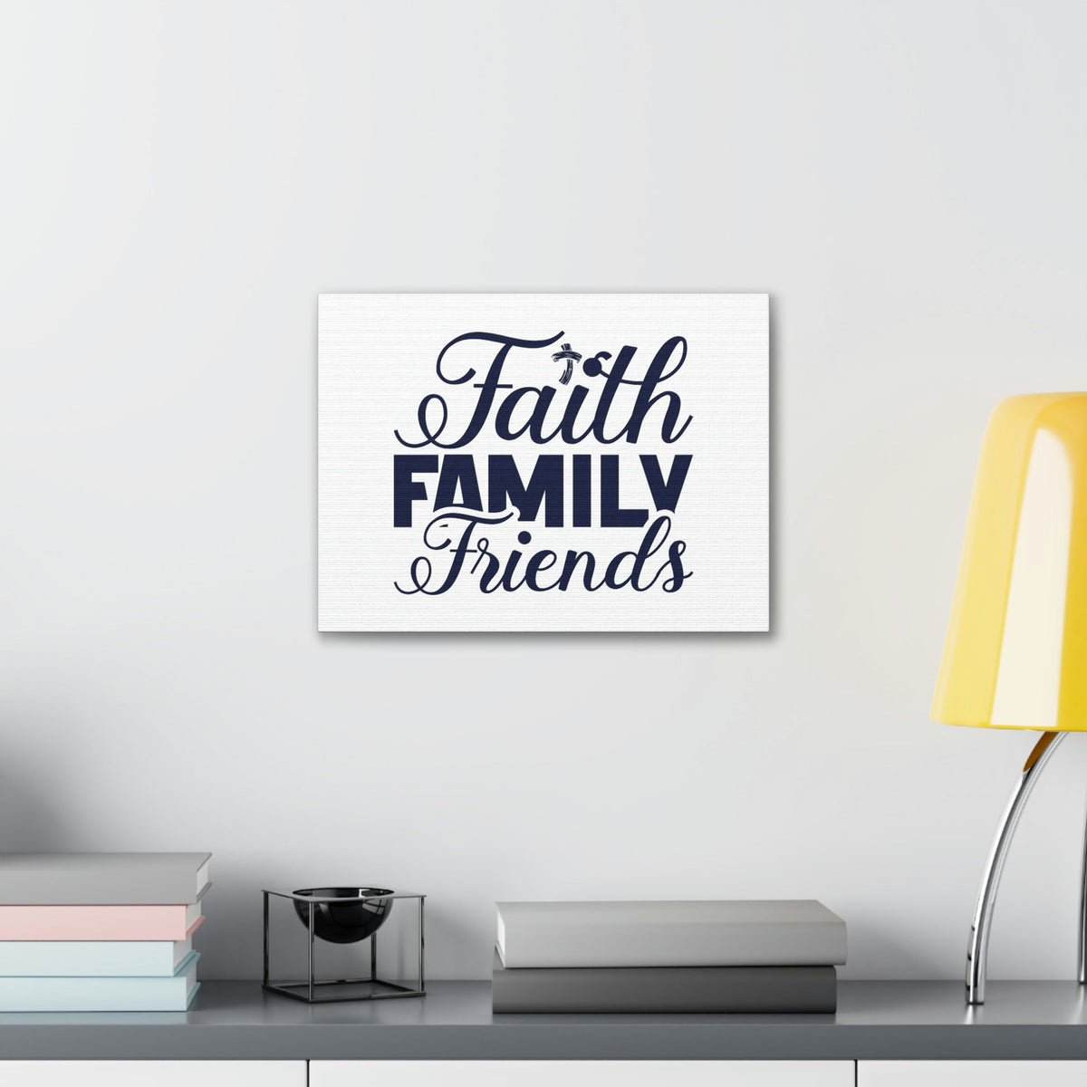 Scripture Walls Faith, Family, Friends Proverbs 27:17 Blue Christian Wall Art Bible Verse Print Ready to Hang Unframed-Express Your Love Gifts