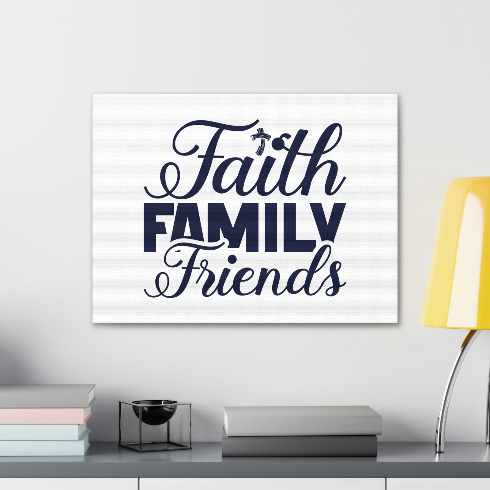 Scripture Walls Faith, Family, Friends Proverbs 27:17 Blue Christian Wall Art Bible Verse Print Ready to Hang Unframed-Express Your Love Gifts