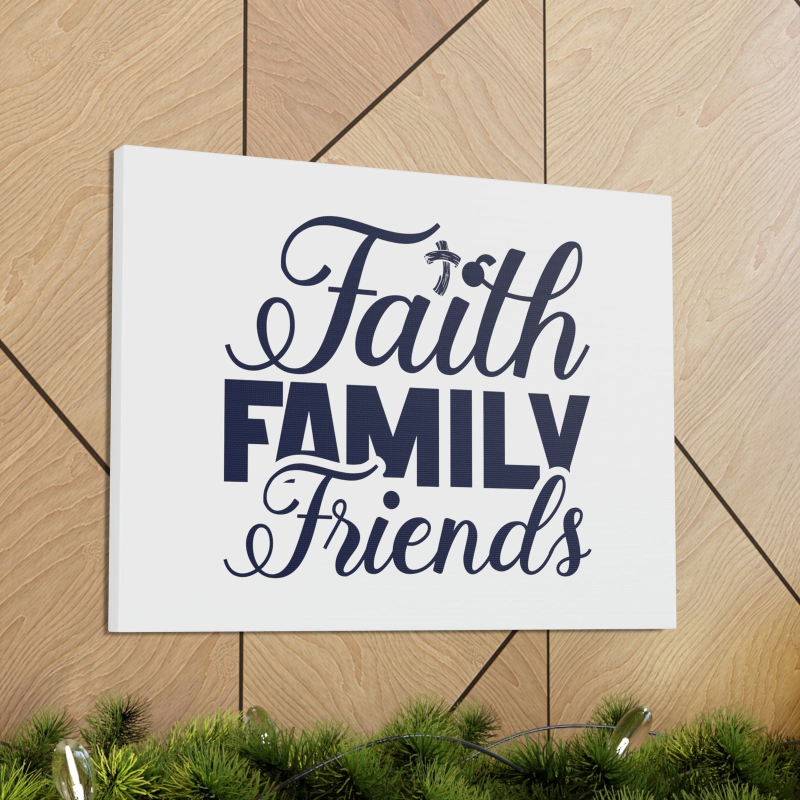 Scripture Walls Faith, Family, Friends Proverbs 27:17 Blue Christian Wall Art Bible Verse Print Ready to Hang Unframed-Express Your Love Gifts