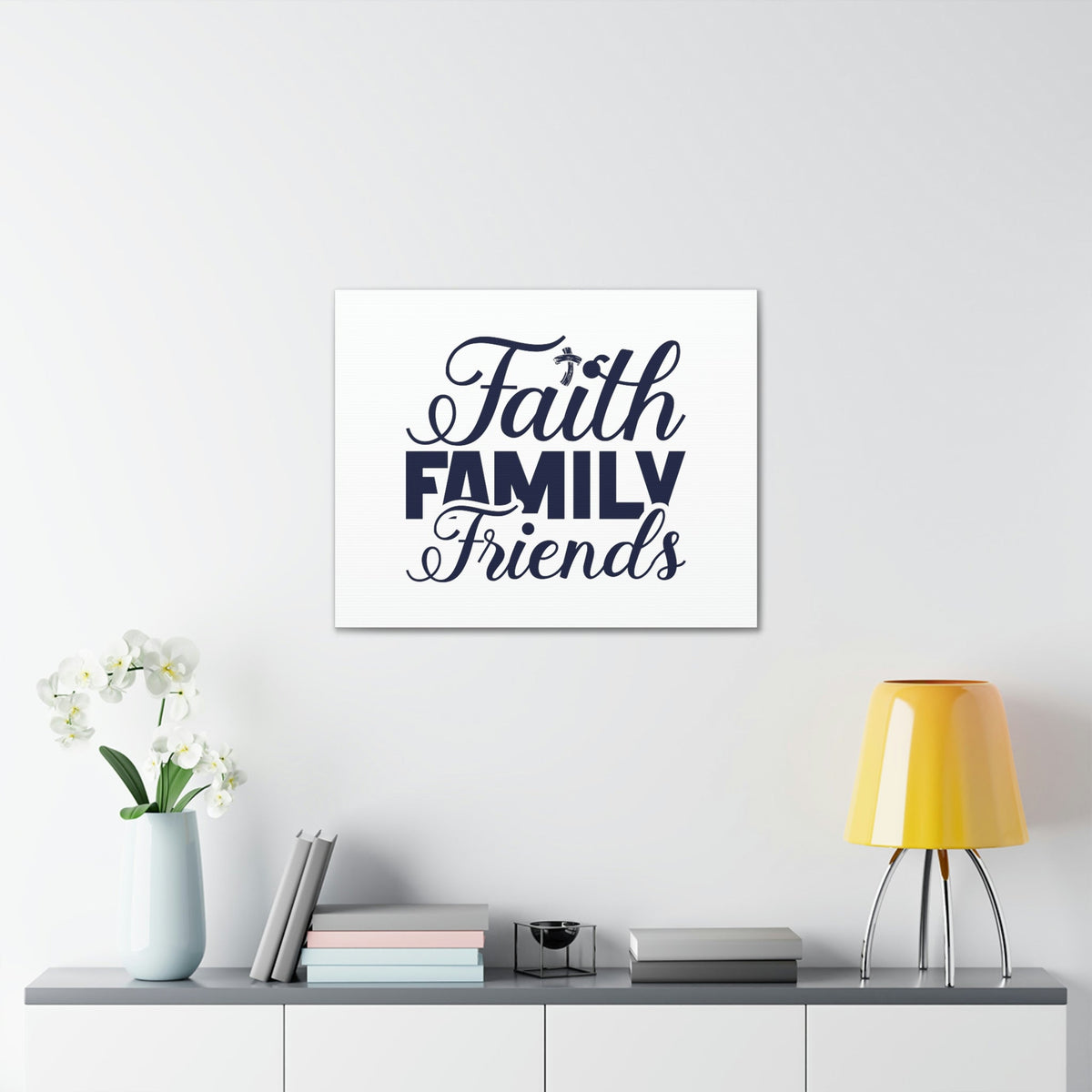 Scripture Walls Faith, Family, Friends Proverbs 27:17 Blue Christian Wall Art Bible Verse Print Ready to Hang Unframed-Express Your Love Gifts
