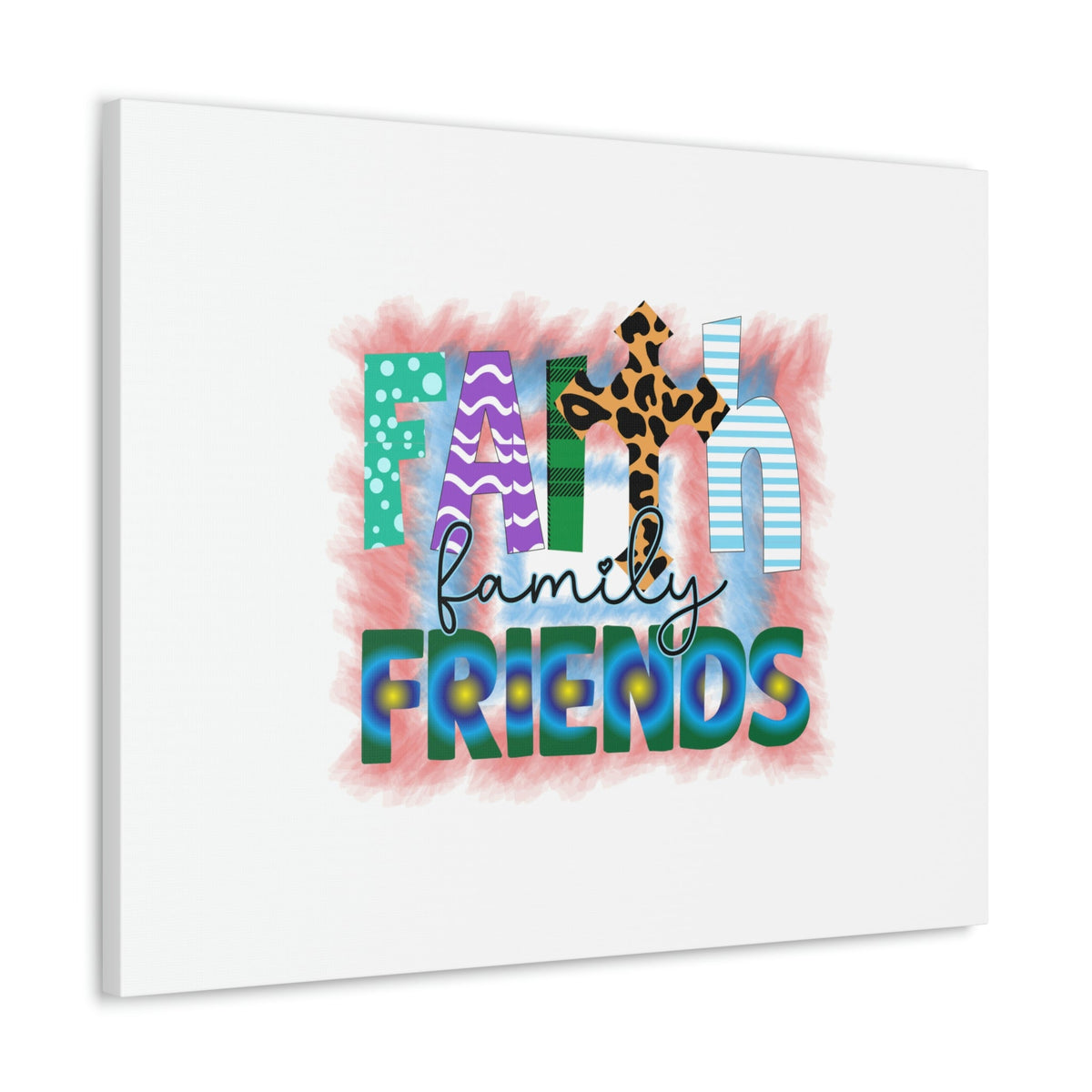 Scripture Walls Faith, Family, Friends Proverbs 27:17 Colorful Christian Wall Art Bible Verse Print Ready to Hang Unframed-Express Your Love Gifts