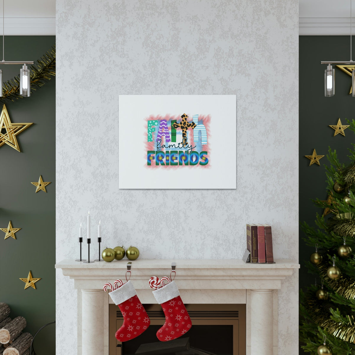 Scripture Walls Faith, Family, Friends Proverbs 27:17 Colorful Christian Wall Art Bible Verse Print Ready to Hang Unframed-Express Your Love Gifts