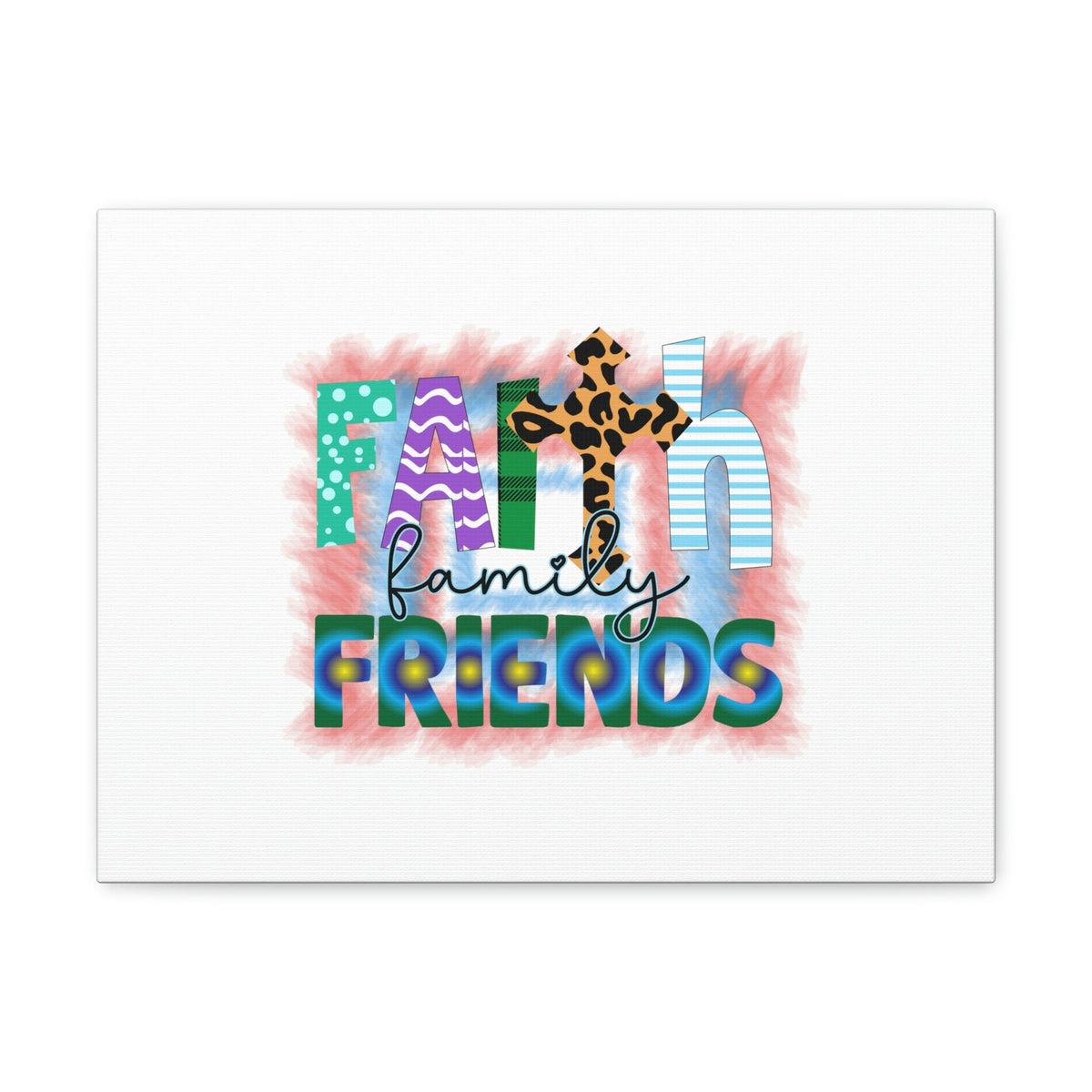 Scripture Walls Faith, Family, Friends Proverbs 27:17 Colorful Christian Wall Art Bible Verse Print Ready to Hang Unframed-Express Your Love Gifts