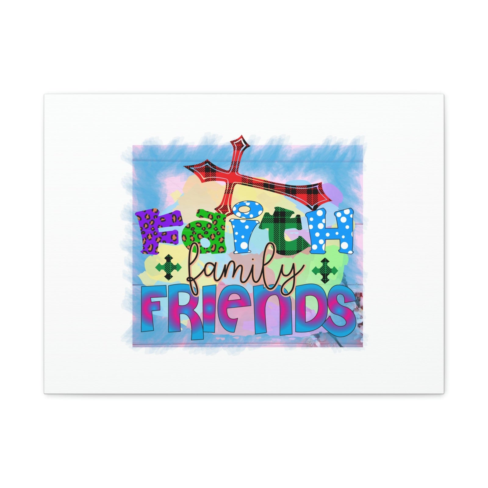 Scripture Walls Faith, Family, Friends Proverbs 27:17 Red Cross Christian Wall Art Bible Verse Print Ready to Hang Unframed-Express Your Love Gifts