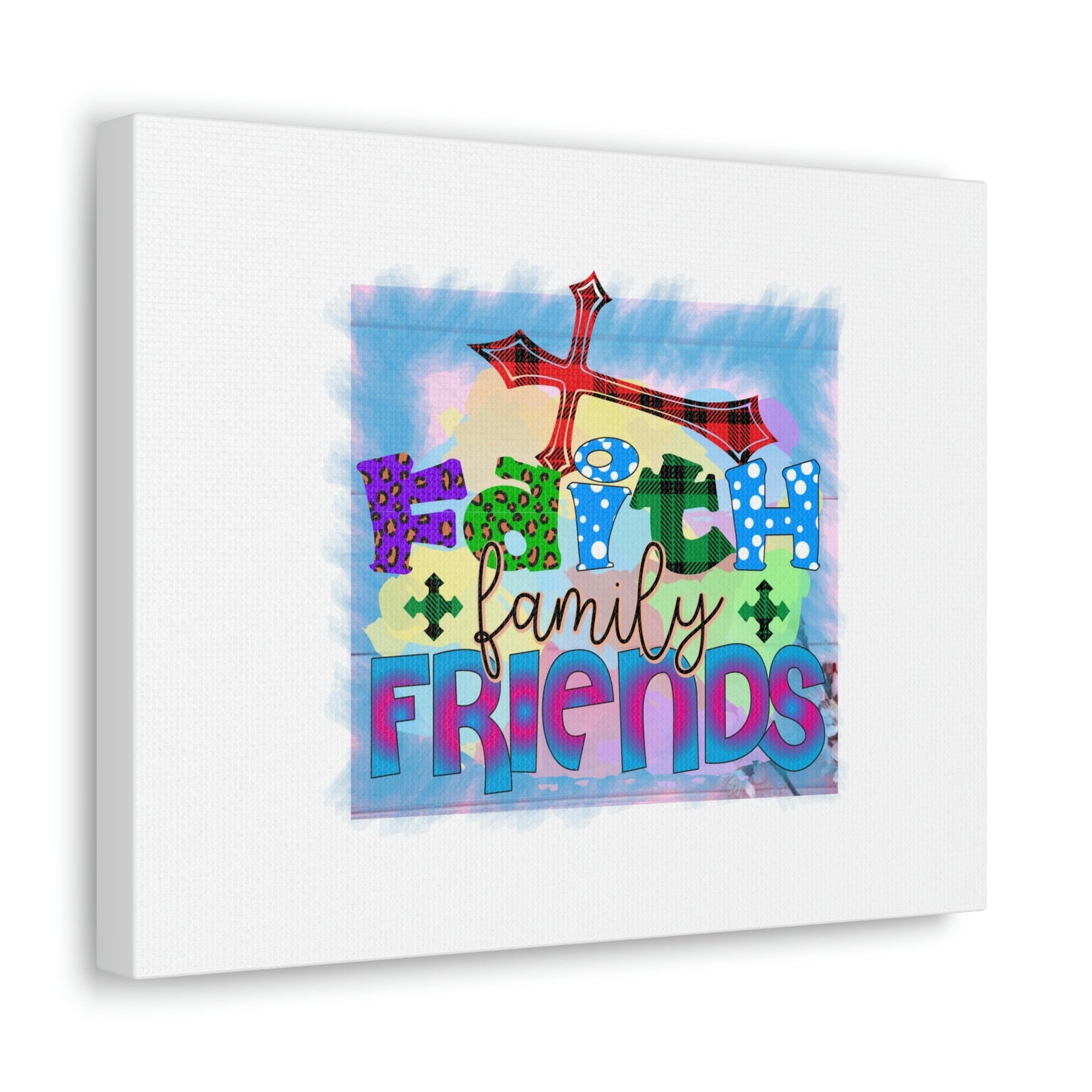 Scripture Walls Faith, Family, Friends Proverbs 27:17 Red Cross Christian Wall Art Bible Verse Print Ready to Hang Unframed-Express Your Love Gifts