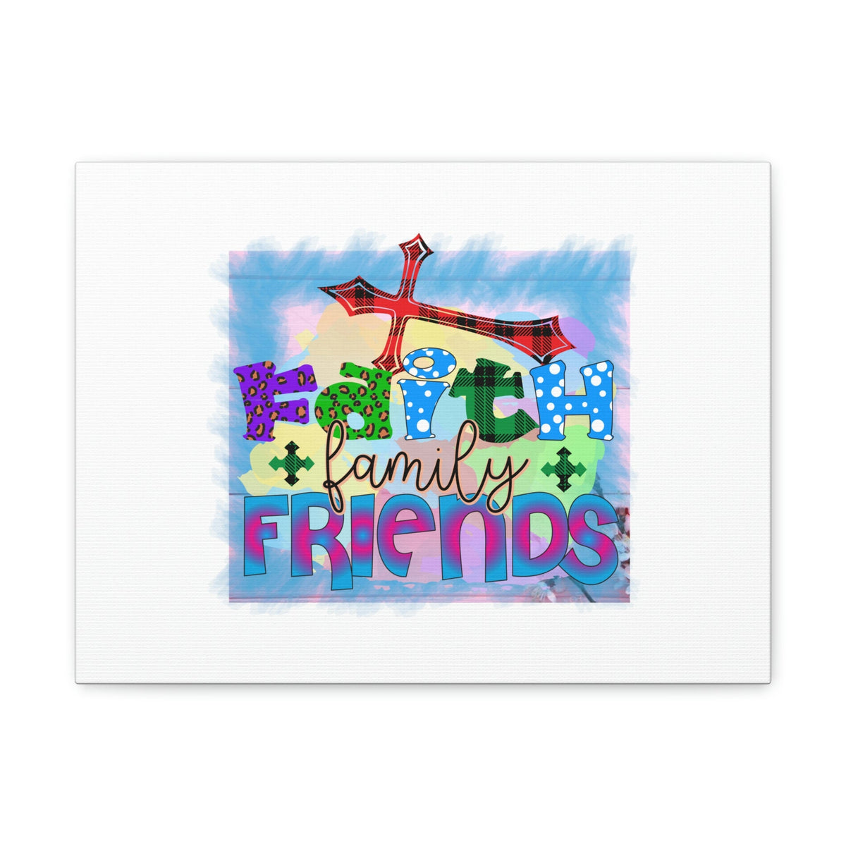 Scripture Walls Faith, Family, Friends Proverbs 27:17 Red Cross Christian Wall Art Bible Verse Print Ready to Hang Unframed-Express Your Love Gifts