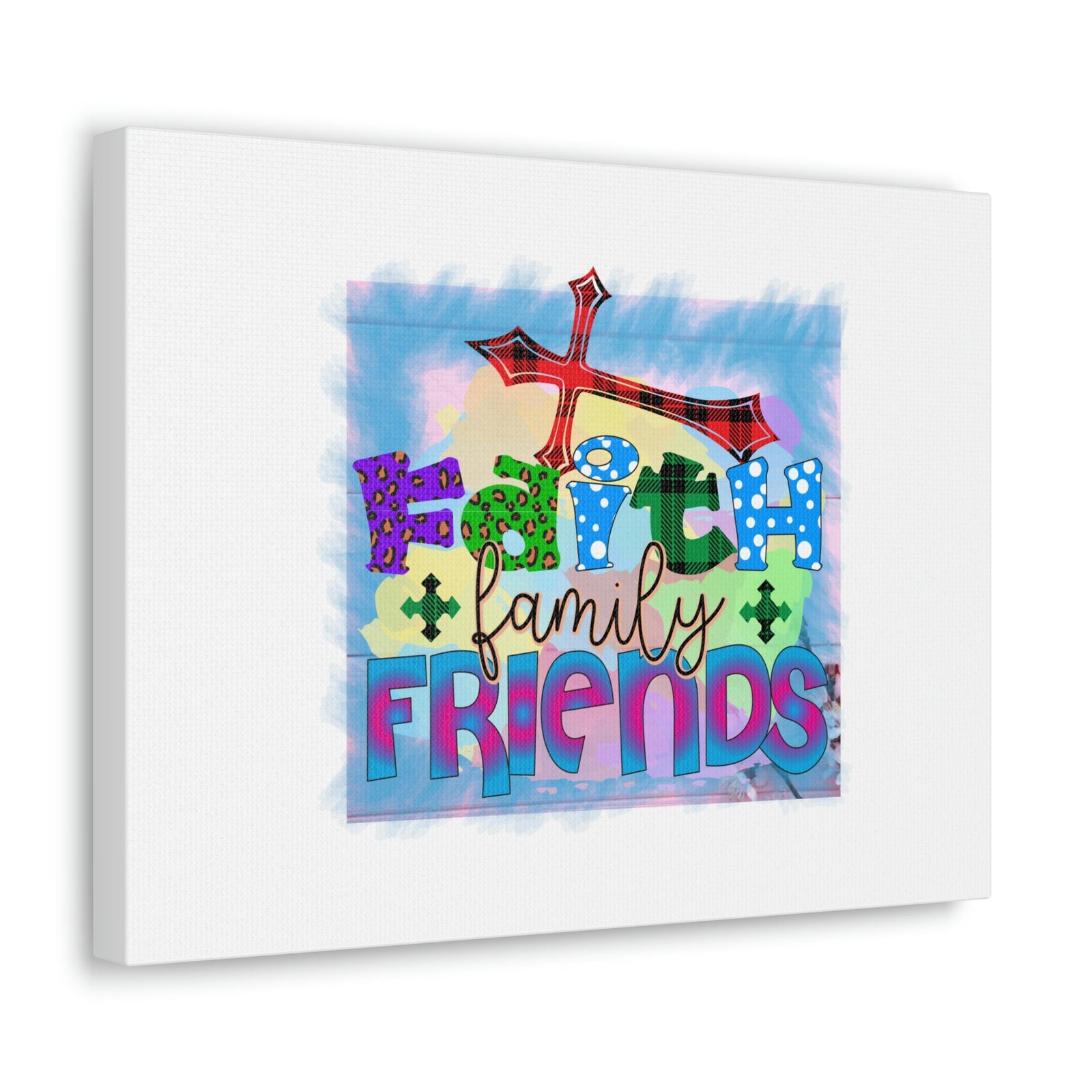 Scripture Walls Faith, Family, Friends Proverbs 27:17 Red Cross Christian Wall Art Bible Verse Print Ready to Hang Unframed-Express Your Love Gifts