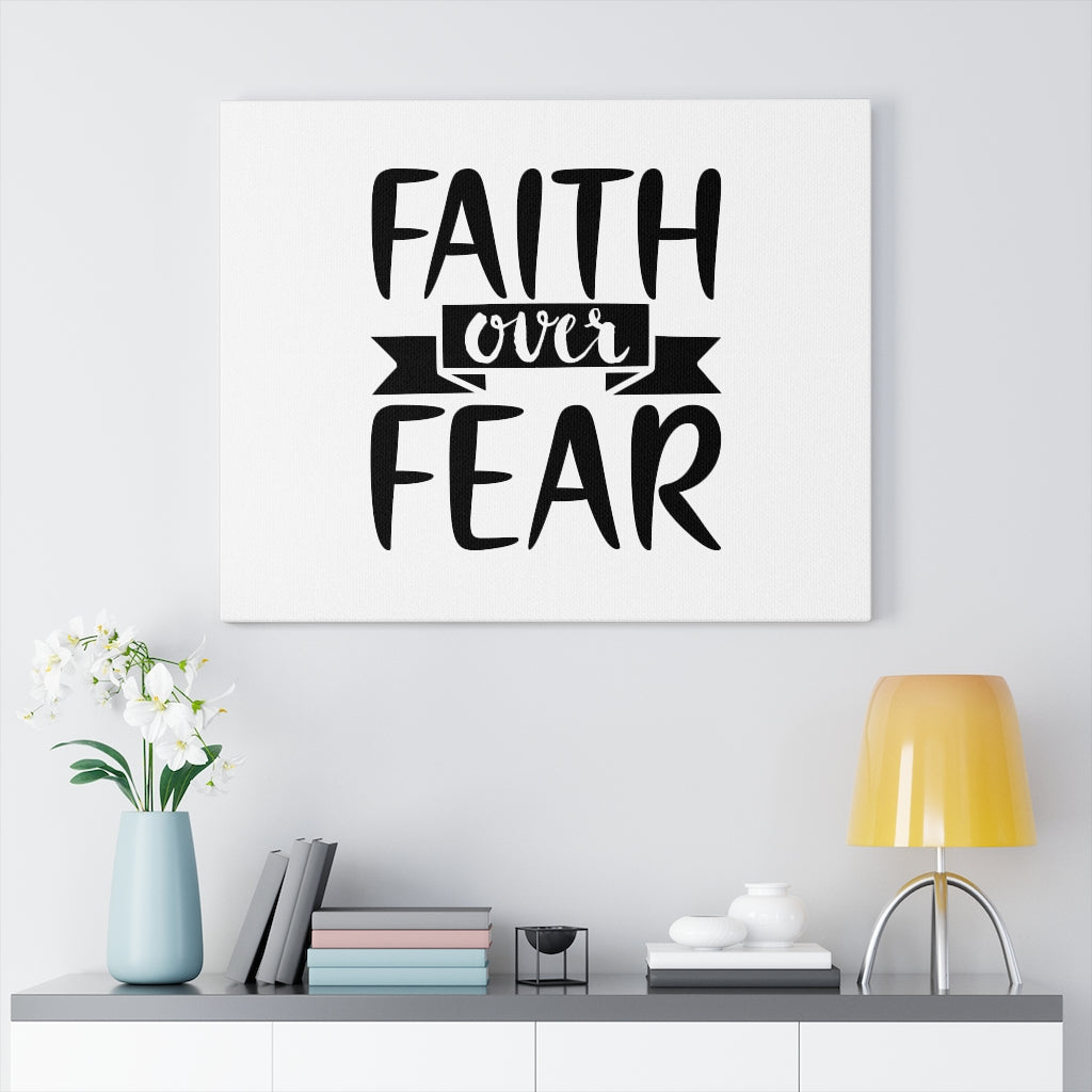 Scripture Walls Faith Fear Bold Bible Verse Canvas Christian Wall Art Ready to Hang Unframed-Express Your Love Gifts