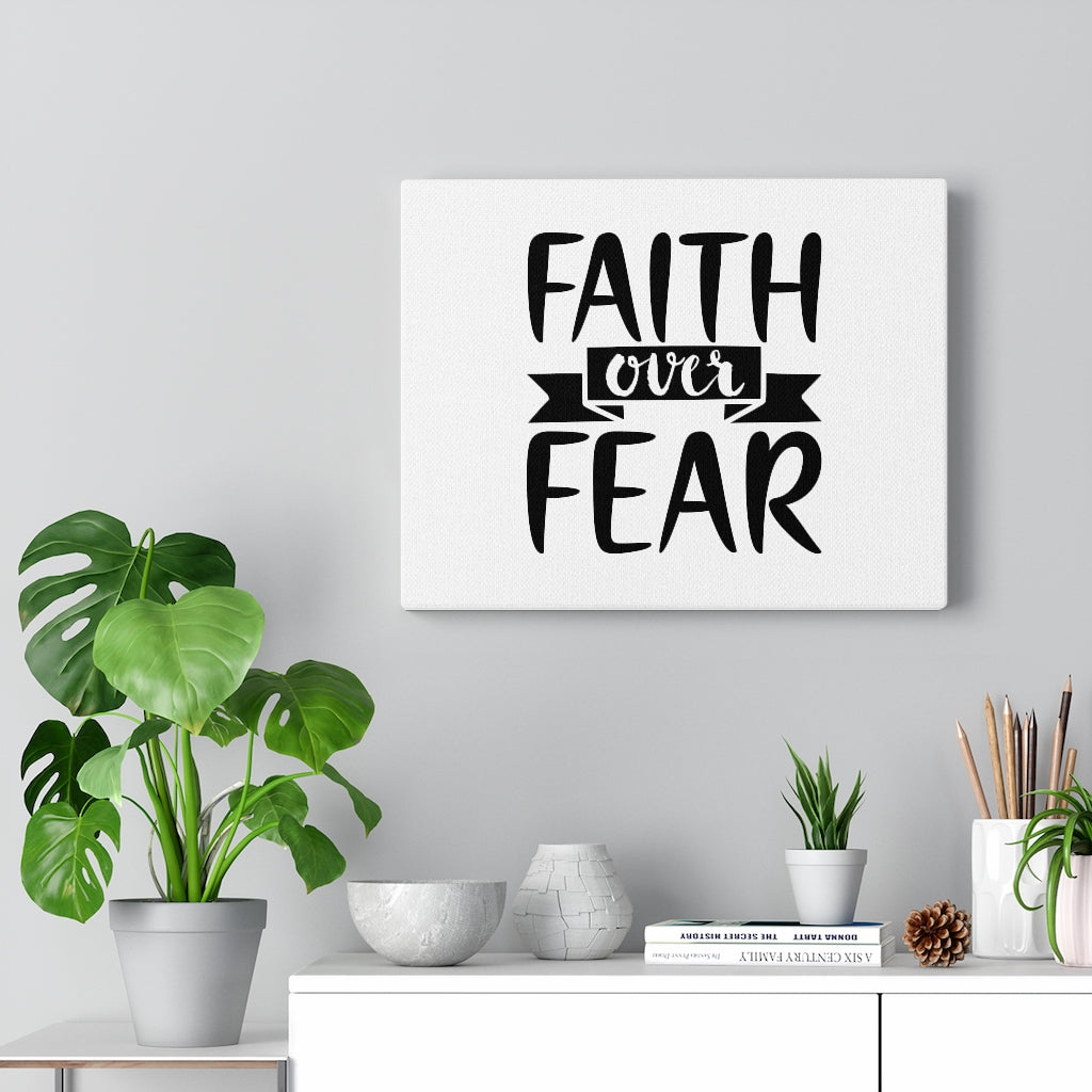 Scripture Walls Faith Fear Bold Bible Verse Canvas Christian Wall Art Ready to Hang Unframed-Express Your Love Gifts