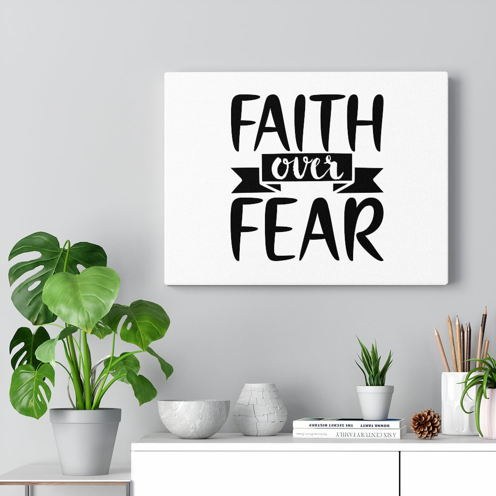 Scripture Walls Faith Fear Bold Bible Verse Canvas Christian Wall Art Ready to Hang Unframed-Express Your Love Gifts