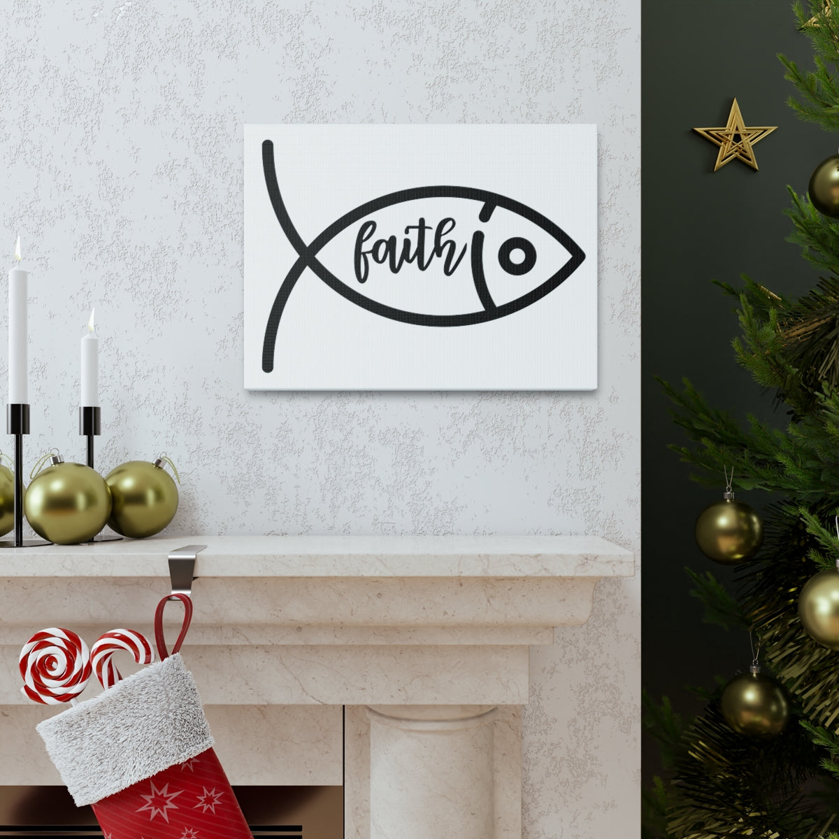 Scripture Walls Faith Fish Luke 8:22-25 hristian Wall Art Print Ready to Hang Unframed-Express Your Love Gifts