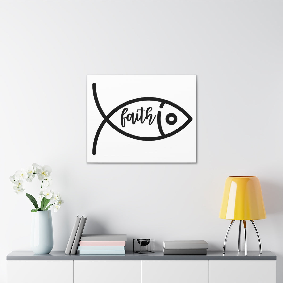 Scripture Walls Faith Fish Luke 8:22-25 hristian Wall Art Print Ready to Hang Unframed-Express Your Love Gifts