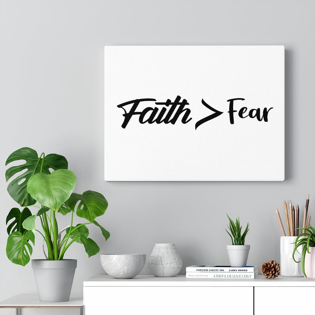 Scripture Walls Faith Greater Than Fear Bible Verse Canvas Christian Wall Art Ready to Hang Unframed-Express Your Love Gifts