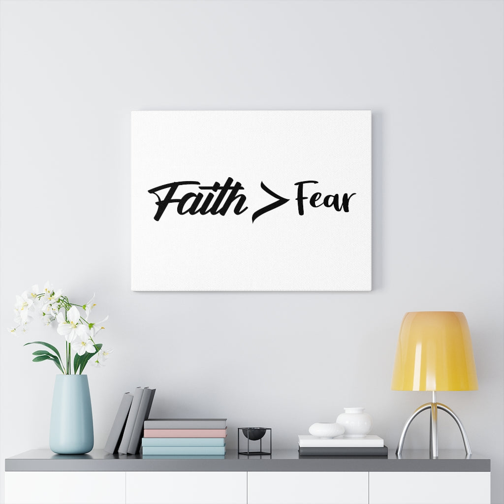 Scripture Walls Faith Greater Than Fear Bible Verse Canvas Christian Wall Art Ready to Hang Unframed-Express Your Love Gifts