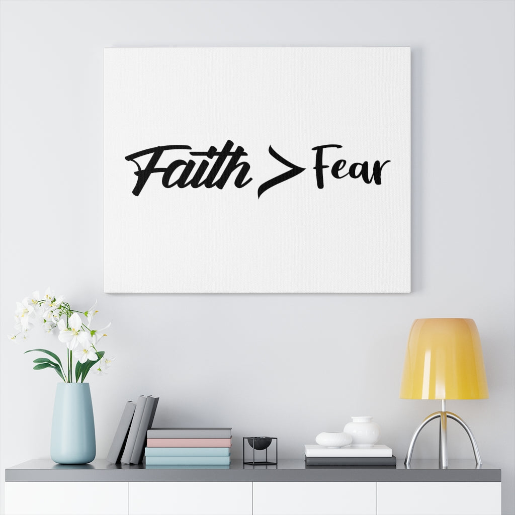 Scripture Walls Faith Greater Than Fear Bible Verse Canvas Christian Wall Art Ready to Hang Unframed-Express Your Love Gifts