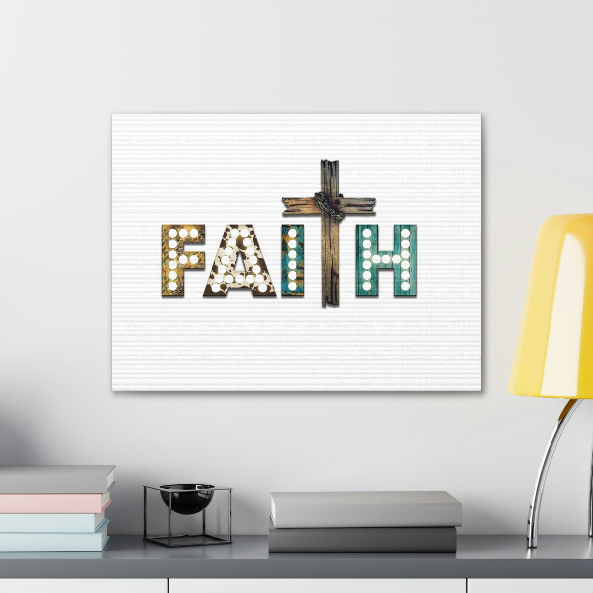 Scripture Walls Faith Hebrews 11:1 Cross Lights Christian Wall Art Bible Verse Print Ready to Hang Unframed-Express Your Love Gifts