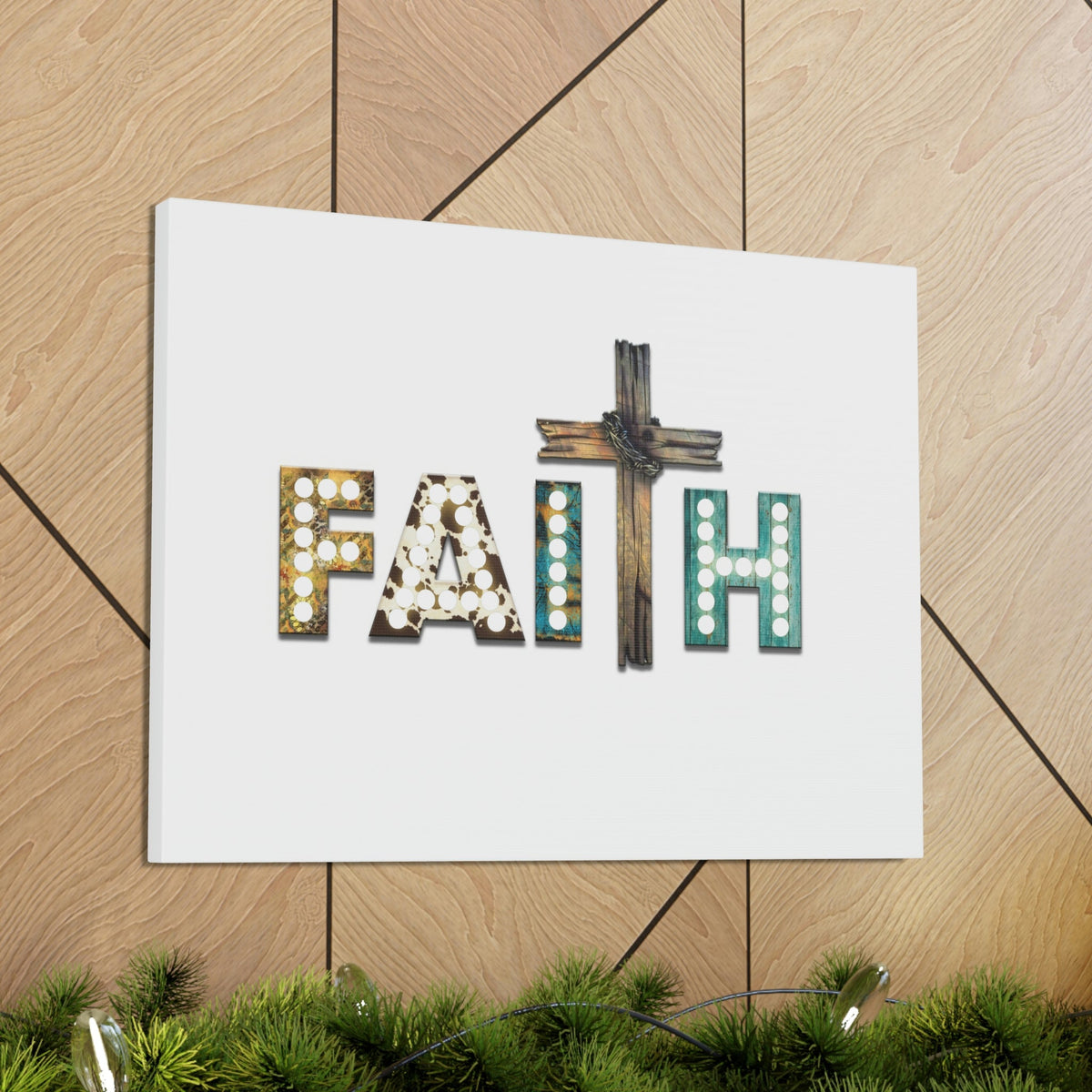 Scripture Walls Faith Hebrews 11:1 Cross Lights Christian Wall Art Bible Verse Print Ready to Hang Unframed-Express Your Love Gifts