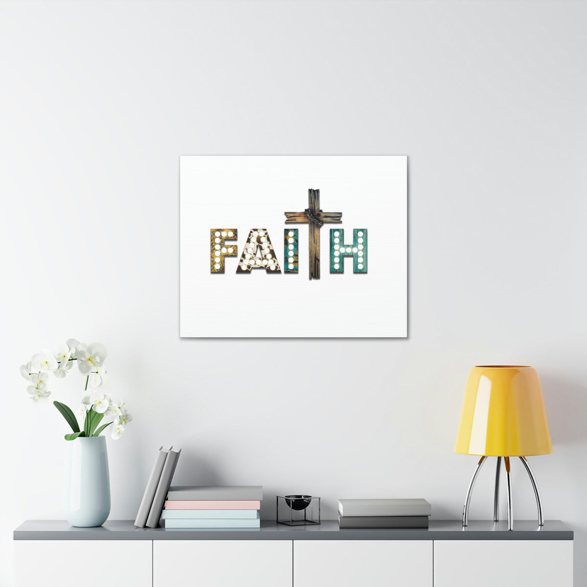 Scripture Walls Faith Hebrews 11:1 Cross Lights Christian Wall Art Bible Verse Print Ready to Hang Unframed-Express Your Love Gifts