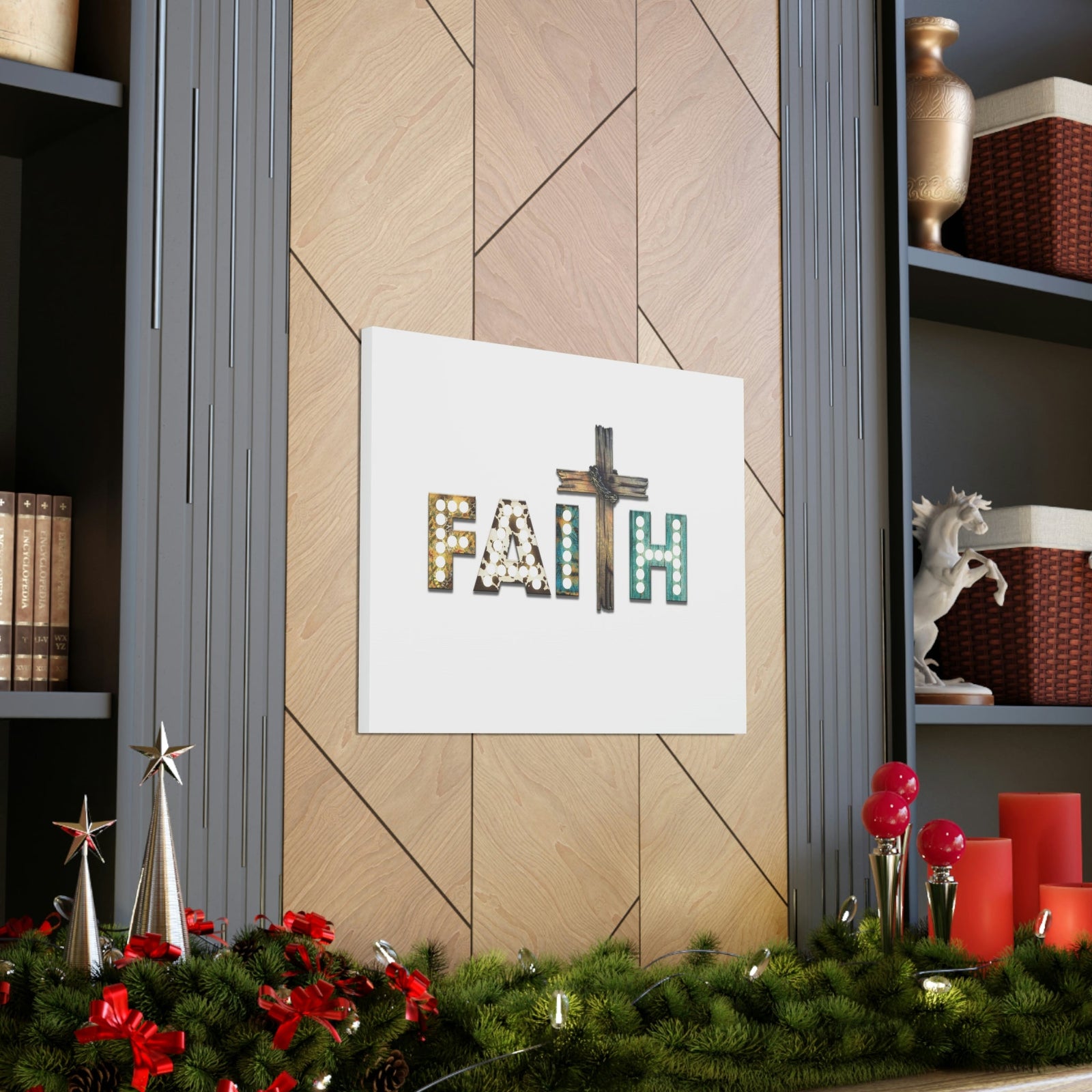 Scripture Walls Faith Hebrews 11:1 Cross Lights Christian Wall Art Bible Verse Print Ready to Hang Unframed-Express Your Love Gifts