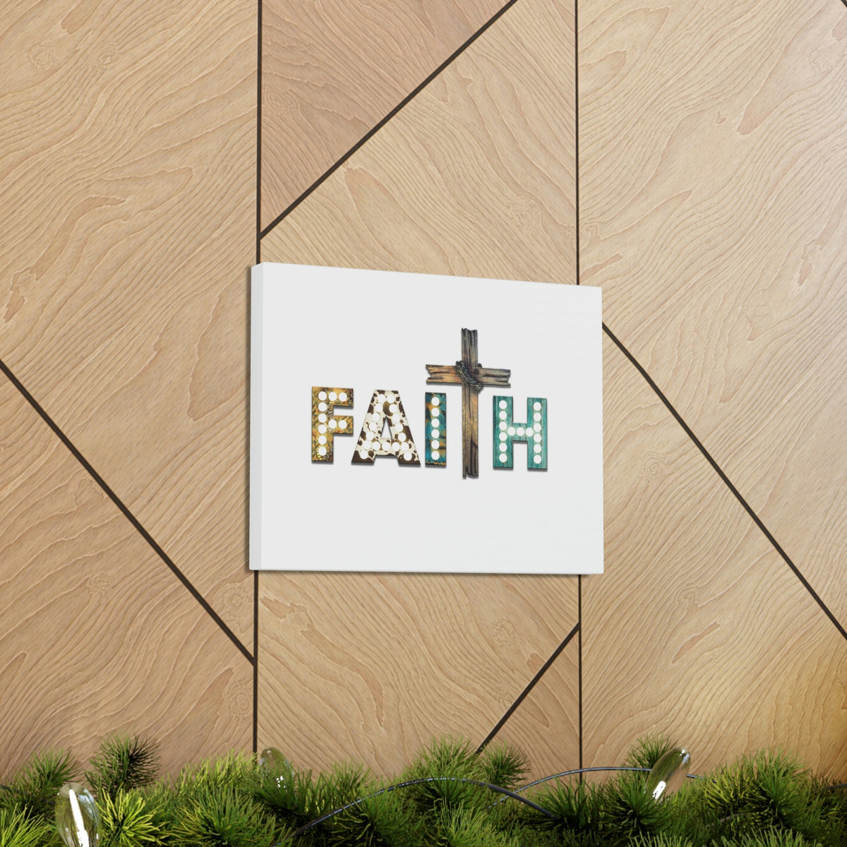 Scripture Walls Faith Hebrews 11:1 Cross Lights Christian Wall Art Bible Verse Print Ready to Hang Unframed-Express Your Love Gifts