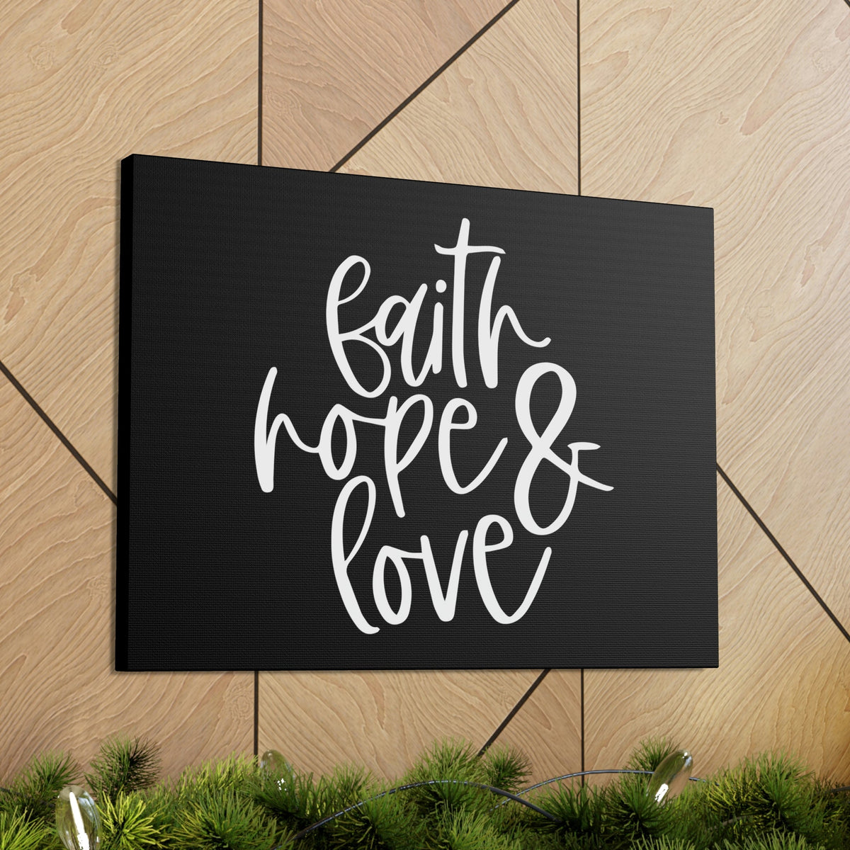 Scripture Walls Faith, Hope & Love 1 Corinthians 13:13 Black Christian Wall Art Bible Verse Print Ready to Hang Unframed-Express Your Love Gifts