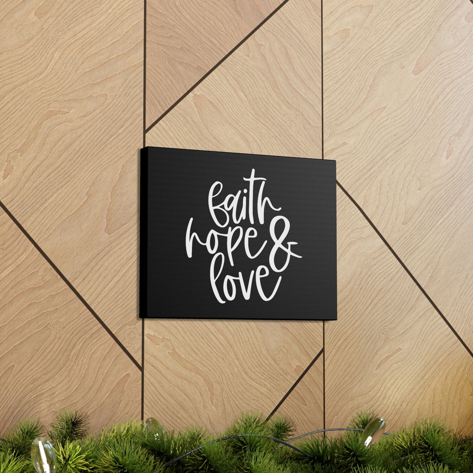 Scripture Walls Faith, Hope & Love 1 Corinthians 13:13 Black Christian Wall Art Bible Verse Print Ready to Hang Unframed-Express Your Love Gifts