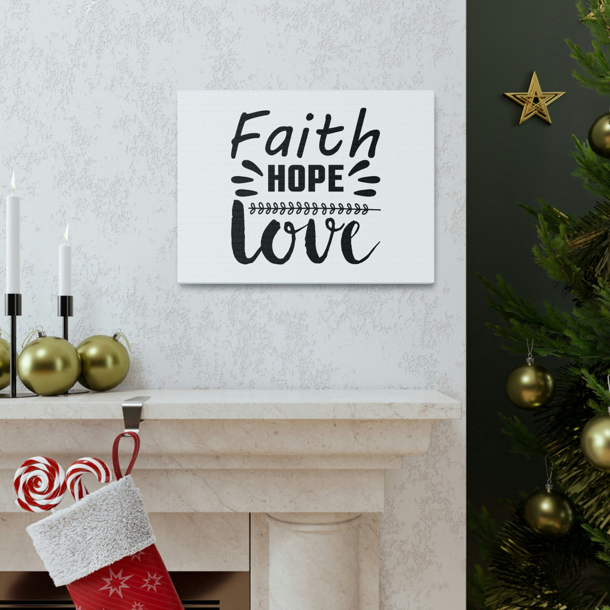 Scripture Walls Faith, Hope, And Love 1 Corinthians 13:13 Christian Wall Art Bible Verse Print Ready to Hang Unframed-Express Your Love Gifts